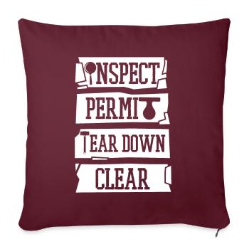 Inspecter Permis Démanteler Effacer Maison Démolisseur Maison - Housse de coussin décorative 45 x 45 cm - bordeaux - Devant