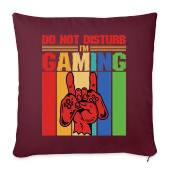 Don’t Disturb Je joue aux joueurs - Housse de coussin décorative 45 x 45 cm - bordeaux - Devant