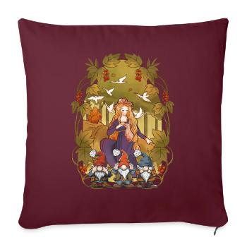 Habitants de la forêt Personnage de conte de fées Enfants Contes de fées Nains - Housse de coussin décorative 45 x 45 cm - bordeaux - Devant