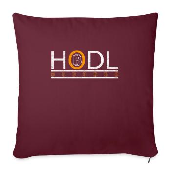 Hodl Crypto Bitcoin BTC Miner Blockchain Trader - Housse de coussin décorative 45 x 45 cm - bordeaux - Devant