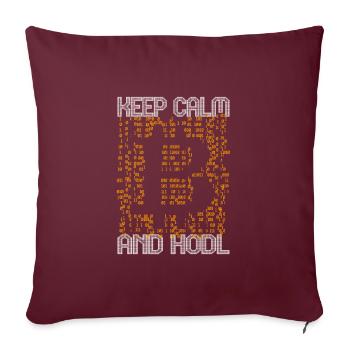 Hodl Crypto Bitcoin BTC Miner Blockchain Trader - Housse de coussin décorative 45 x 45 cm - bordeaux - Devant
