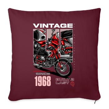 Moto Vintage Motards Motard Anniversaire 1968 - Housse de coussin décorative 45 x 45 cm - bordeaux - Devant