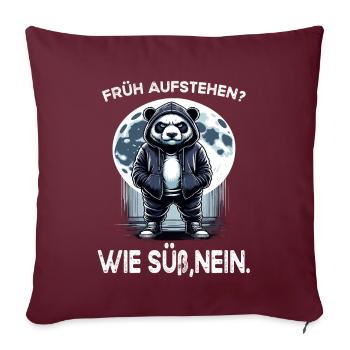Je déteste les gens grognons du matin au bureau drôle - Housse de coussin décorative 45 x 45 cm - bordeaux - Devant