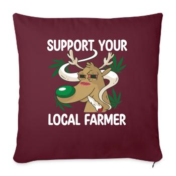 Lokales Cannabis-farmer-support-t-shirt - Sofakissenbezug 45 x 45 cm - Burgunderrot - Vorne
