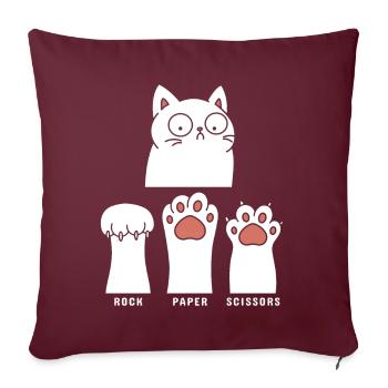 Rock Paper Scissors - Sofakissenbezug 45 x 45 cm - Burgunderrot - Vorne