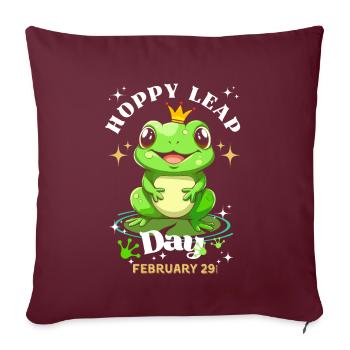 Hopfen-Schalttag-Frosch - Sofakissenbezug 45 x 45 cm - Burgunderrot - Vorne