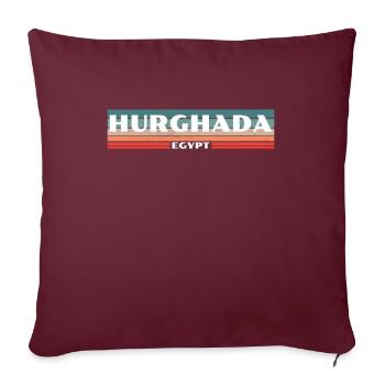 Hurghada Retro Egypte Egypte Egypte Egyptienne Egyptienne - Housse de coussin décorative 45 x 45 cm - bordeaux - Devant