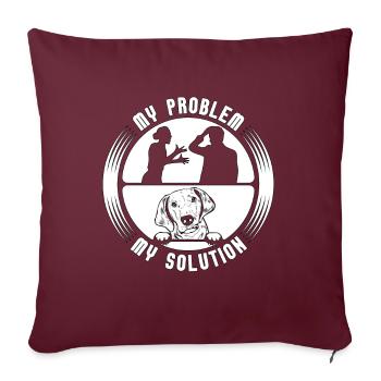 Coonhound Lover Mon Problème Mon Pictogramme Papa Maman - Housse de coussin décorative 45 x 45 cm - bordeaux - Devant