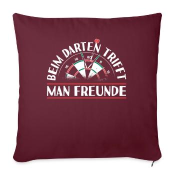Dartplayer Chemise à motif d’amitié - Housse de coussin décorative 45 x 45 cm - bordeaux - Devant