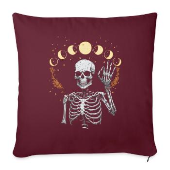 Mond Geist Skelett Geisterstunde Halloween Spuk - Sofakissenbezug 45 x 45 cm - Burgunderrot - Vorne