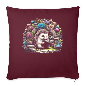 Igel-lesebuch – Vollmond-seelandschaft - Sofakissenbezug 45 x 45 cm - Burgunderrot - Vorne
