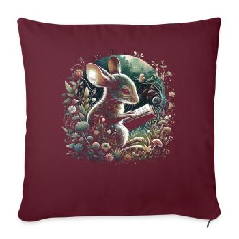 Maus-lesebuch – Vollmond-seelandschaft - Sofakissenbezug 45 x 45 cm - Burgunderrot - Vorne