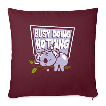 Occupé à ne rien faire Koalabear Amoureux de l’eucalyptus - Housse de coussin décorative 45 x 45 cm - bordeaux - Devant