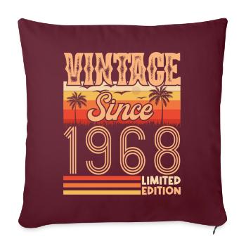 anniversaire 1968. Vintage né en 1968 anniversaire - Housse de coussin décorative 45 x 45 cm - bordeaux - Devant