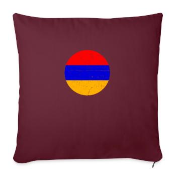 Arménie Vintage Drapeau arménien arménien - Housse de coussin décorative 45 x 45 cm - bordeaux - Devant