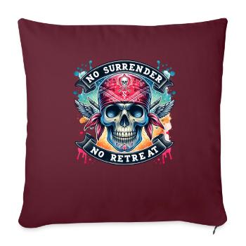 T-shirt « Fearless No Retreat Warrior » - Housse de coussin décorative 45 x 45 cm - bordeaux - Devant