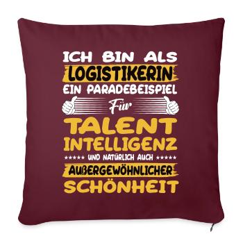 logisticien, un excellent exemple de talent - Housse de coussin décorative 45 x 45 cm - bordeaux - Devant