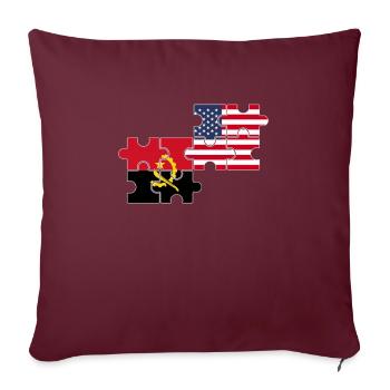 Angola USA Flagge Amerikaner Angolaner - Sofakissenbezug 45 x 45 cm - Burgunderrot - Vorne