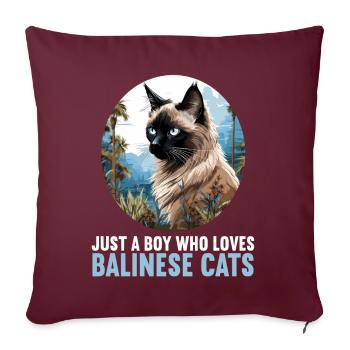 Chat balinais Balinesenkatze - Housse de coussin décorative 45 x 45 cm - bordeaux - Devant