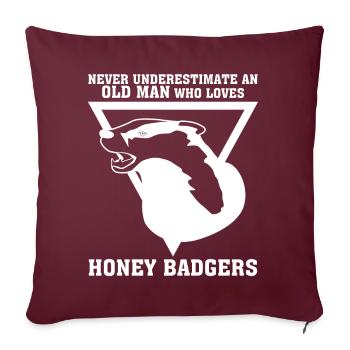 Honey Badgers Joke Honey Badger - Sofakissenbezug 45 x 45 cm - Burgunderrot - Vorne