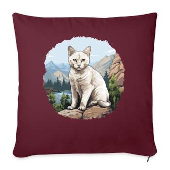Burmilla Chaton Burmilla Chat - Housse de coussin décorative 45 x 45 cm - bordeaux - Devant