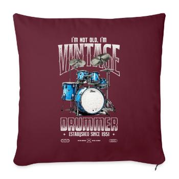 Je ne suis pas vieux je suis Vintage rétro 1951 batteur - Housse de coussin décorative 45 x 45 cm - bordeaux - Devant