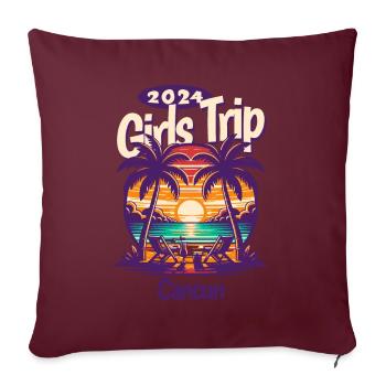 Cancun Girls Trip 2024 Fiesta Tee - Sofakissenbezug 45 x 45 cm - Burgunderrot - Vorne