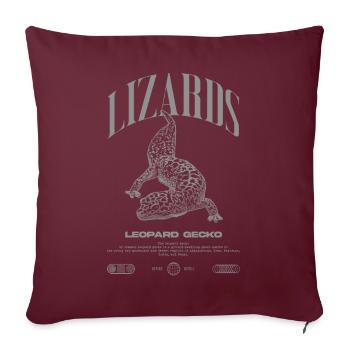 Leopard Gecko Modern Reptile Keeper Streetwear - Sofakissenbezug 45 x 45 cm - Burgunderrot - Vorne