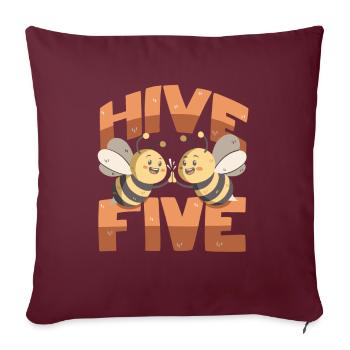 Ruche Cinq - Housse de coussin décorative 45 x 45 cm - bordeaux - Devant