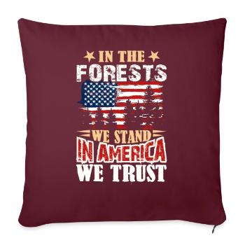 Américain bûcheron amant États-Unis vêtements - Housse de coussin décorative 45 x 45 cm - bordeaux - Devant