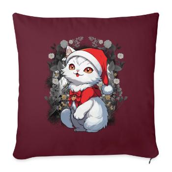 Chat, Conte De Fées, Personnage De Conte De Fées, Chats, Chat, Enfant - Housse de coussin décorative 45 x 45 cm - bordeaux - Devant