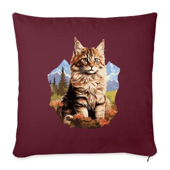 Maine Coon Chaton Maine Coon Chat - Housse de coussin décorative 45 x 45 cm - bordeaux - Devant