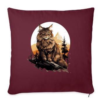 Maine Coon Chaton Maine Coon Chat - Housse de coussin décorative 45 x 45 cm - bordeaux - Devant