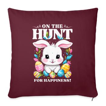 Pâques - à la recherche du bonheur - Housse de coussin décorative 45 x 45 cm - bordeaux - Devant