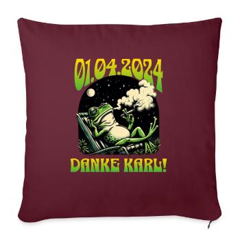 Légalisation du cannabis Merci Karl Tee - Housse de coussin décorative 45 x 45 cm - bordeaux - Devant