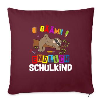 Bääm enfin écolier paresseux - Housse de coussin décorative 45 x 45 cm - bordeaux - Devant
