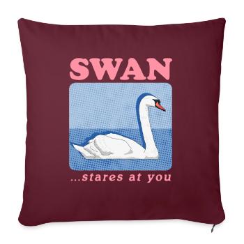 Cygne Cygne amant cygnes cadeau - Housse de coussin décorative 45 x 45 cm - bordeaux - Devant