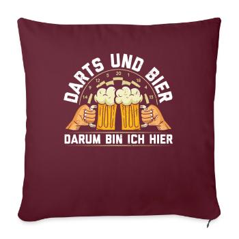 Fléchettes et bière Dfunny Dart Chemise - Housse de coussin décorative 45 x 45 cm - bordeaux - Devant
