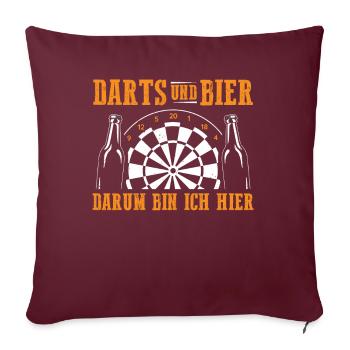 Fléchettes et bière Dfunny Dart Chemise - Housse de coussin décorative 45 x 45 cm - bordeaux - Devant