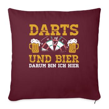 Fléchettes et bière Dfunny Dart Chemise - Housse de coussin décorative 45 x 45 cm - bordeaux - Devant