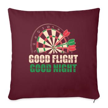 Darts Good Flight Night Motif Tee - Sofa pillowcase 17,3'' x 17,3'' (45 x 45 cm) - burgundy - Front