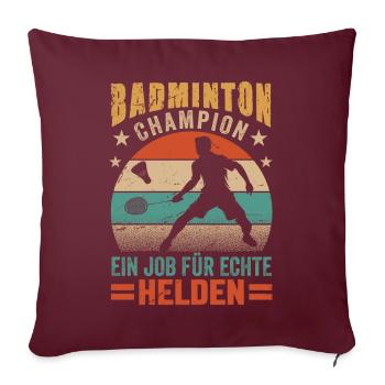 Stress du badminton - Causé par le fait de ne pas jouer assez - Housse de coussin décorative 45 x 45 cm - bordeaux - Devant