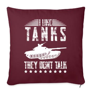 Chars de combat MBT Tank Combat - Housse de coussin décorative 45 x 45 cm - bordeaux - Devant