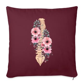 Drôle de scoliose Spinal Fusion Fleurs Cervicales - Housse de coussin décorative 45 x 45 cm - bordeaux - Devant