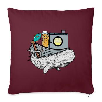Gens De Mer, Poisson, Bateau, Animaux Marins, Pêcheur, Ahoy, Lac - Housse de coussin décorative 45 x 45 cm - bordeaux - Devant