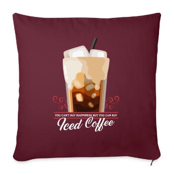 Eiskaffee Iced Coffee Kaffeeliebhaber Geschenk - Sofakissenbezug 45 x 45 cm - Burgunderrot - Vorne