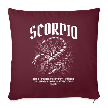 Skorpion – Stachel der Leidenschaft - Sofakissenbezug 45 x 45 cm - Burgunderrot - Vorne