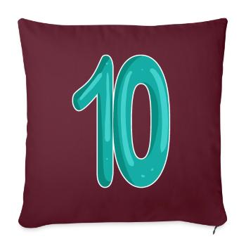Dix numéros 10 - Housse de coussin décorative 45 x 45 cm - bordeaux - Devant