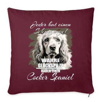 Englischer Cocker Spaniel schöner Spruch - Sofakissenbezug 45 x 45 cm - Burgunderrot - Vorne