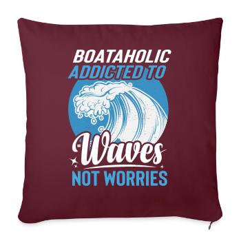 Vêtements de capitaine pour les propriétaires de bateaux et - Housse de coussin décorative 45 x 45 cm - bordeaux - Devant